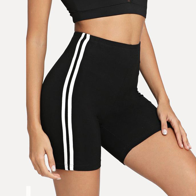 Side White Stripe Active Yoga Apple Bottom Shorts