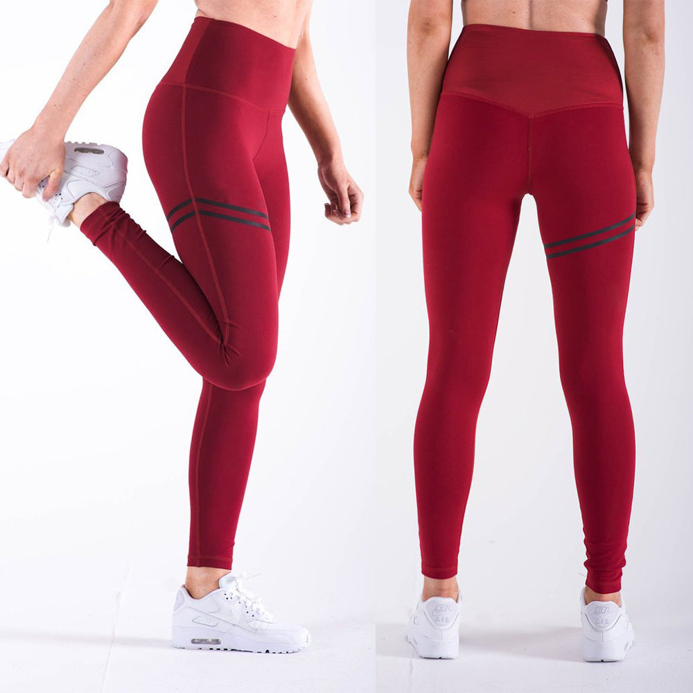 High Waist Yoga Pants Casual Sports High Waist Leggings Solid Color Models