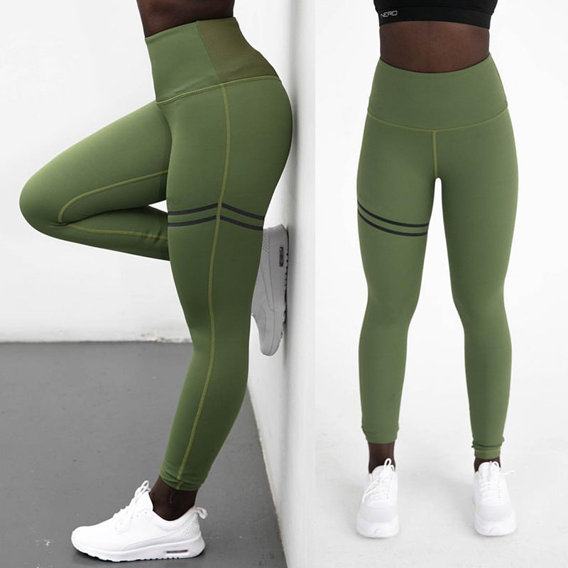 High Waist Yoga Pants Casual Sports High Waist Leggings Solid Color Models