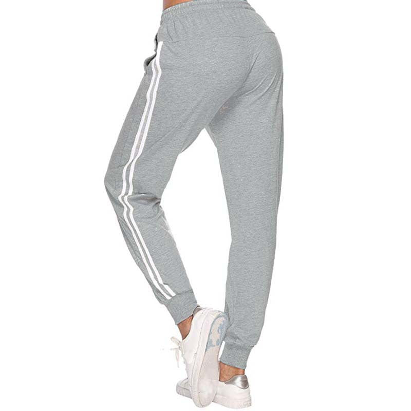 White-Trimmed Two-Bar Sports Leggings