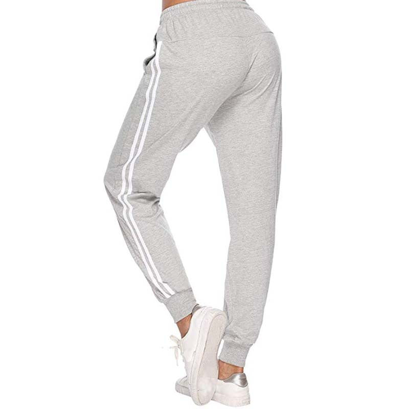 White-Trimmed Two-Bar Sports Leggings