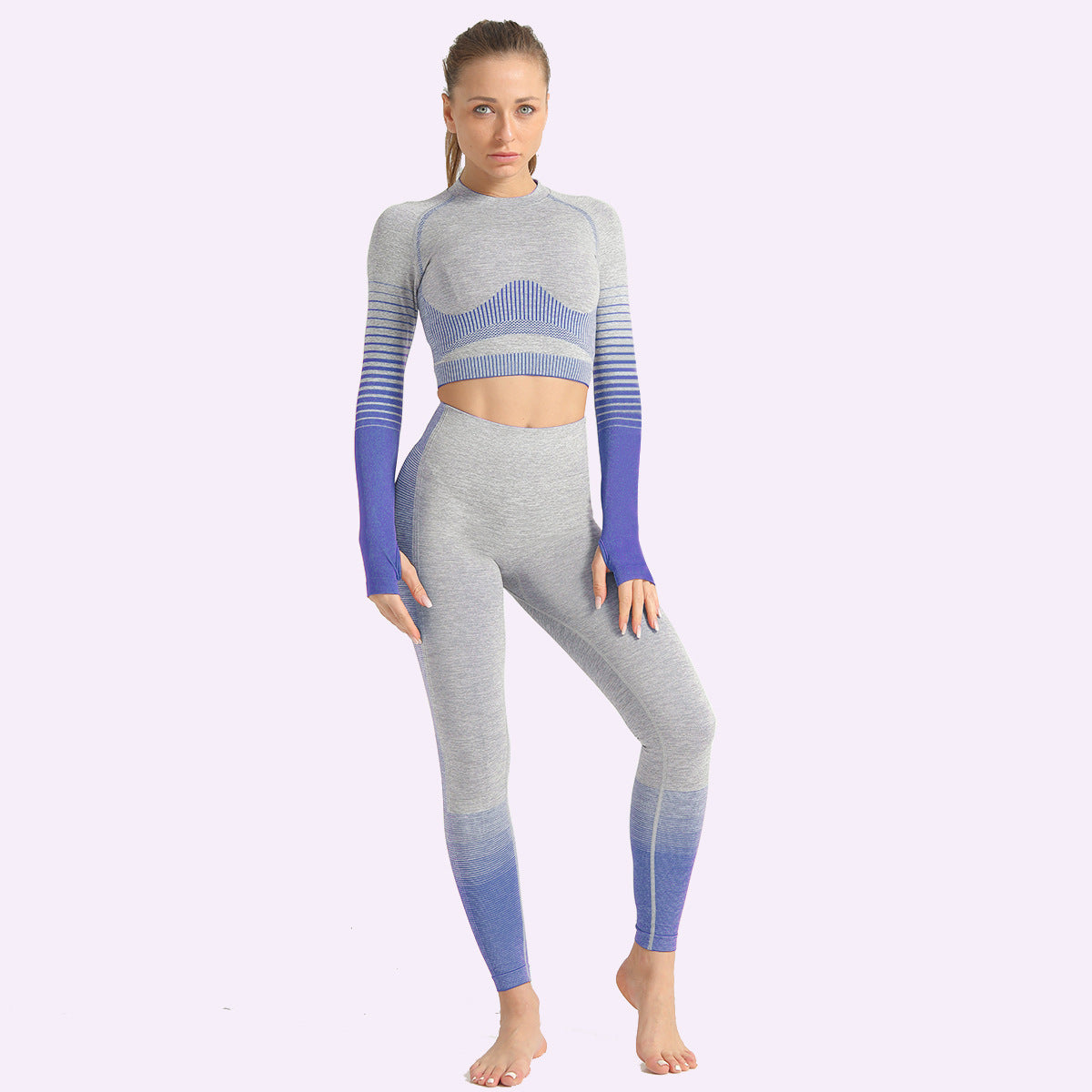 Yoga suit striped running breathable seamless