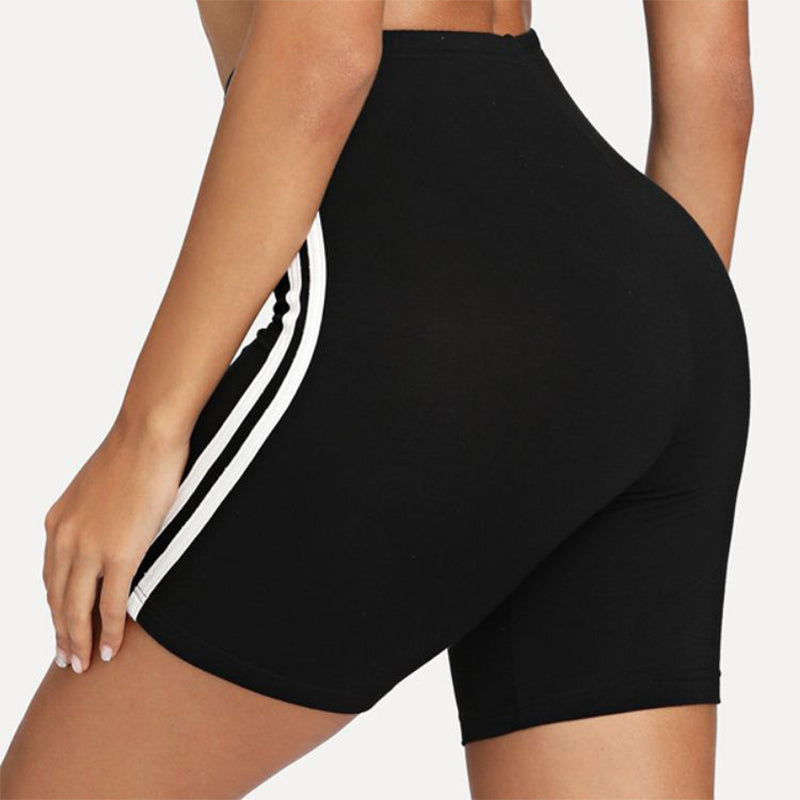 Side White Stripe Active Yoga Apple Bottom Shorts