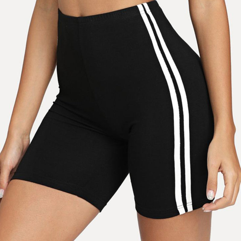 Side White Stripe Active Yoga Apple Bottom Shorts