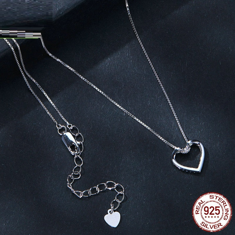 Heart-shaped Moissanite Necklace Simple Classic S925 Sterling Silver