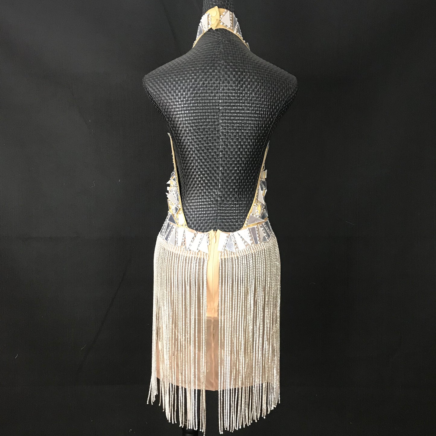 Hip Bag Sleeveless Long Fringed Bright Diamond Skirt