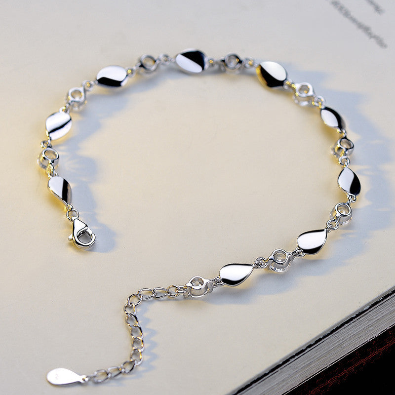 Diamond-Encrusted 925 Sterling Silver Bracelet