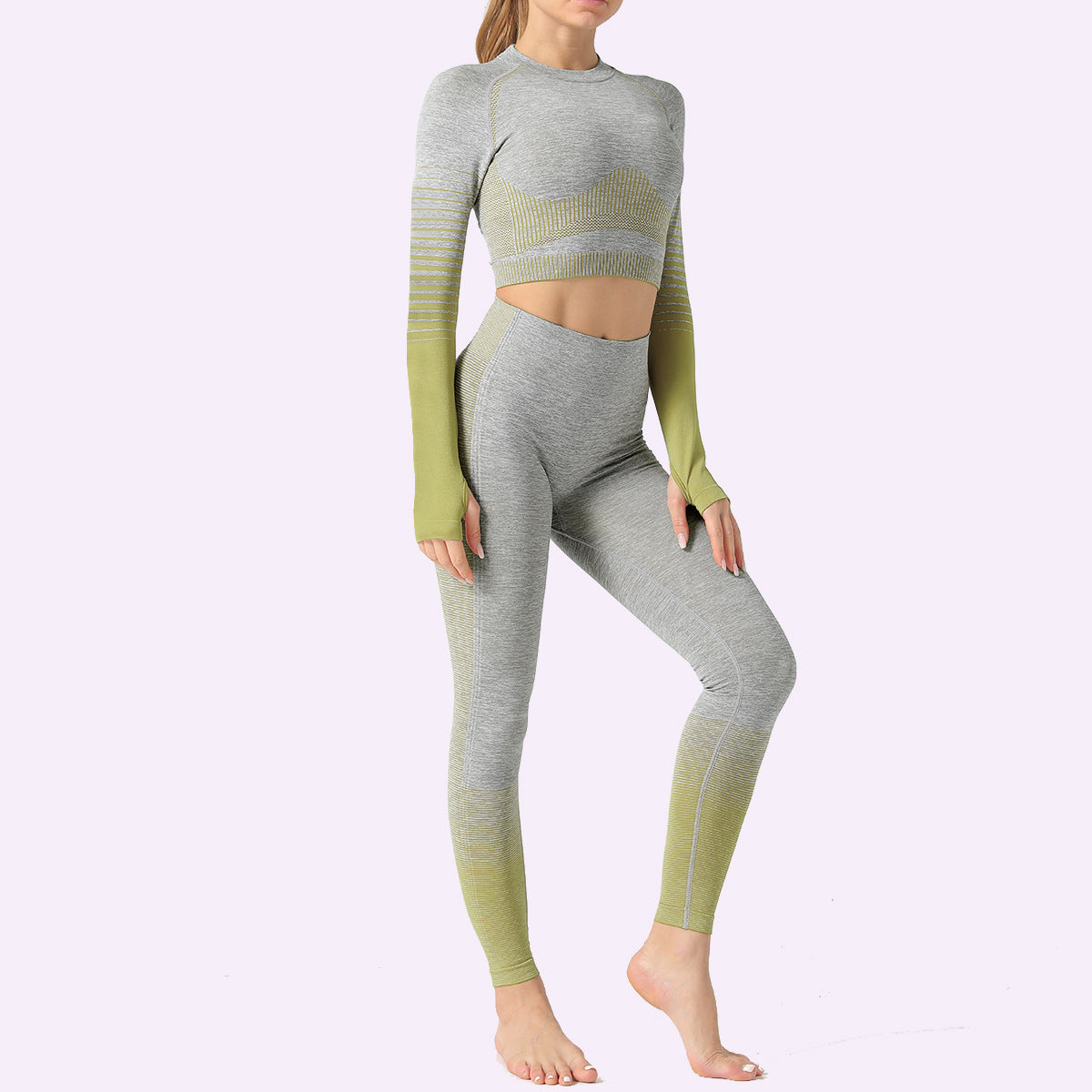 Yoga suit striped running breathable seamless