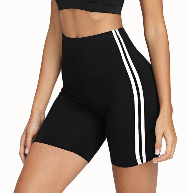 Side White Stripe Active Yoga Apple Bottom Shorts