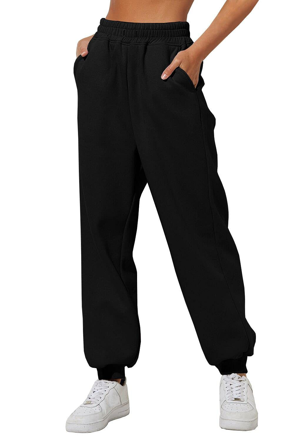 Women's Trousers With Pockets High Waist Loose Joggers - Casual Sports Pants