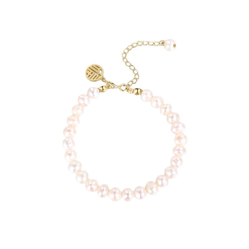 Gold-Plated Pearl Bracelet