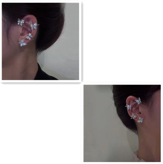 Butterfly Ear Clip And Ear Hook Fashion Earring