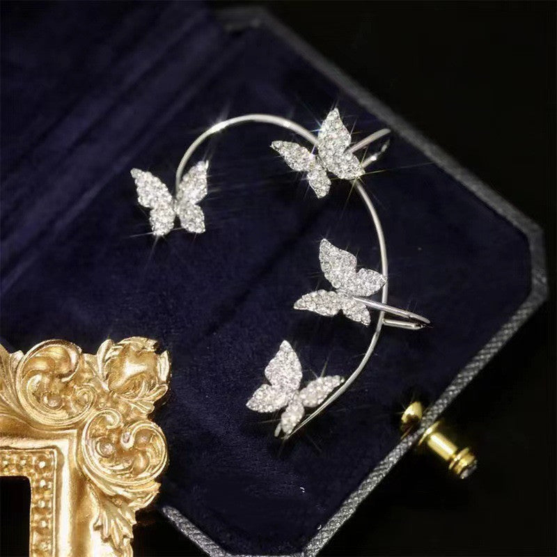 Butterfly Ear Clip And Ear Hook Fashion Earring