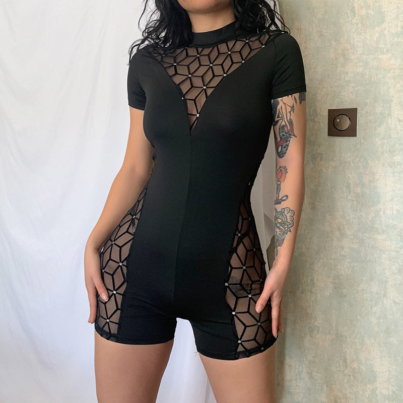 Laced Mesh Jumpsuit