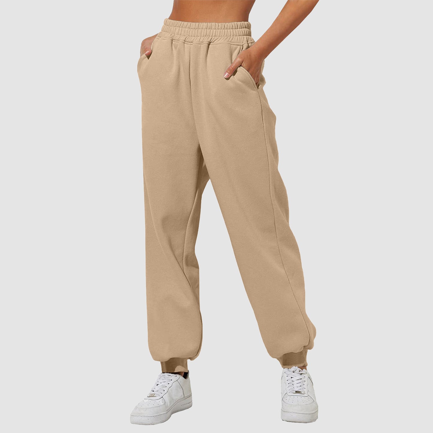 Women's Trousers With Pockets High Waist Loose Joggers - Casual Sports Pants