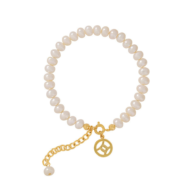 Gold-Plated Pearl Bracelet