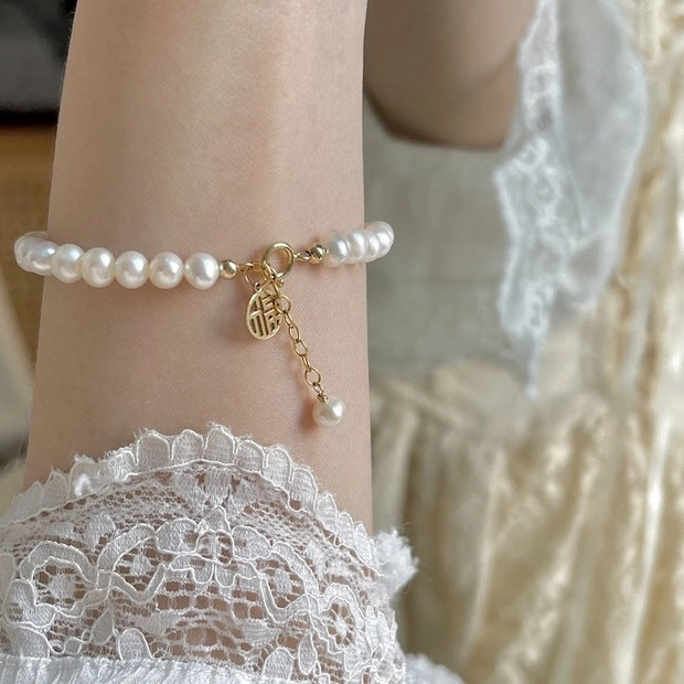 Gold-Plated Pearl Bracelet